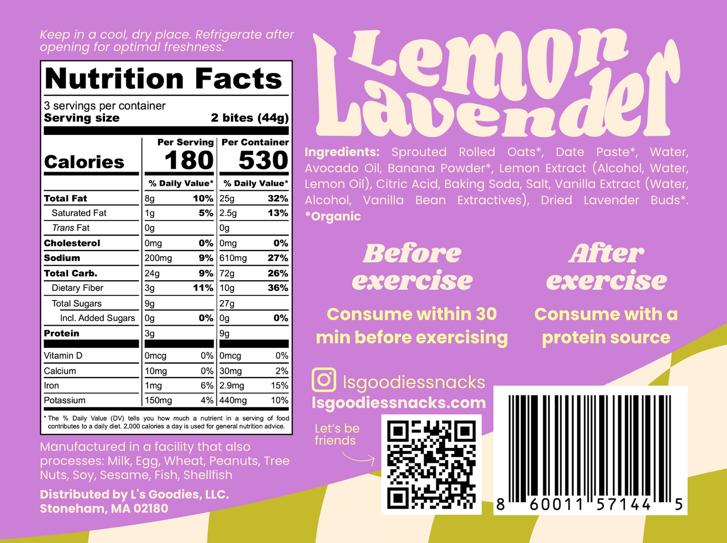 Lemon Lavender Baked Energy Bites